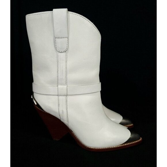 Isabel Marant Lamsy Leather Ankle Cowboy Boots 35 5 Gray New RARE - Picture 6 of 12